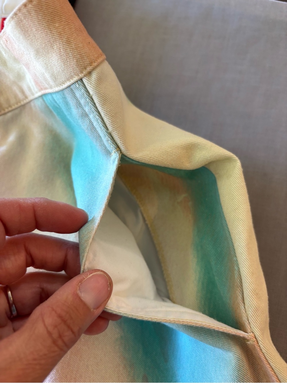 Curren Air Watercolor Pastel Wide leg pants Pockets Coastal Large - Picture 4 of 8